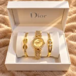 طقم نسائي فاخر Dior ساعة وأساور