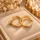 ⁦طقم خواتم نسائي مزدوج باللون الذهبي⁩ - الصورة ⁦2⁩